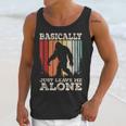 Vintage Basically Just Leave Me Alone Bigfoot Introverts Unisex Tank Top