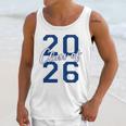 Class Of 2026 Graduation Varsity Navy Blue Letters Premium Tri-Blend Unisex Tank Top