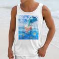 Frutiger Aero Aesthetic Tech Bubble Tea Boba Milktea Fishes Raglan Baseball Tee Unisex Tank Top