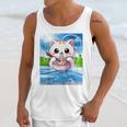 Frutiger Aero Aesthetic Tech Kawaii Ramen Cat Fishes Raglan Baseball Tee Unisex Tank Top
