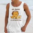 Go Away I'm Introverting Cozy Cat With Laptop And Coffee Unisex Tank Top