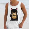 Nope Coffee Cat – Introvert Humor Monday Kitty Unisex Tank Top