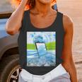 Frutiger Aero Aesthetic Tech Water Fishes Monitor Screen Unisex Tank Top Frutiger Aero Aesthetic Tech Water Fishes Monitor Screen Unisex Tank Top