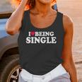 I Love Being Single Red Heart Anxious & Introvert Girl Club Unisex Tank Top