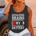 Socializing Drains My Battery Introvert Unisex Tank Top Socializing Drains My Battery Introvert Unisex Tank Top