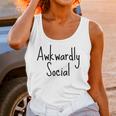 Awkwardly Social Introvert Anxious Socially Awkward Unisex Tank Top