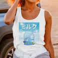 Frutiger Aero Aesthetic Tech Kawaii Milk Underwater Fishes Unisex Tank Top