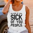 Introvert Men Women Sarcastic Saying Sick Of People Unisex Tank Top