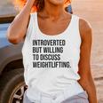 Introverted Weightlifter Gym Weightlifting Introvert Unisex Tank Top