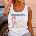 We Just Text Introvert For Quiet People Raglan Baseball Tee Unisex Tank Top