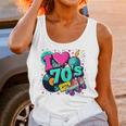I Love The 70s Retro Cassette Roller Vinyl Disco Nostalgia Premium Tri-Blend Unisex Tank Top