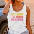 Peace Love Engineering Engineer School Graduation Retro Unisex Tank Top