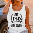 PHD Survivor T-Shirt Graduation Student Teacher For Men Women Kids Unisex Tank Top