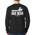 Aba Bear For Jewish Dad With Four Kids On Father's Day Long Sleeve T-Shirt Back Print