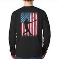 American Flag Vintage Baseball Flag Dad Mom Tee T-Shirt Long Sleeve T-Shirt Back Print