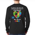 Autism Dad Of Autism Daughter Daddy Shirts Autistic Support Long Sleeve T-Shirt Back Print