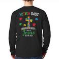 Autism Dad Son Father Autistic Kid Awareness Jesus Christian Long Sleeve T-Shirt Back Print