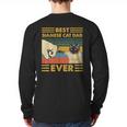 Best Siamese Cat Dad Ever Retro Vintage Sunset Long Sleeve T-Shirt Back Print