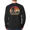 Bigfoot Walking a Dog Bernedoodle Dog Dad Long Sleeve T-Shirt Back Print