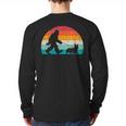 Bigfoot Walking a Dog Corgi Lovers Dog Dad Long Sleeve T-Shirt Back Print
