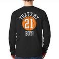 My Boy 21 Basketball Number 21 Jersey Basketball Mom Dad Long Sleeve T-Shirt Back Print