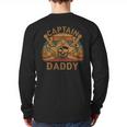 Captain Daddy Pirate Jolly Roger Flag Dad Halloween Long Sleeve T-Shirt Back Print