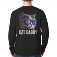 Cat Daddy Shirt Cat Sunglasses Cool Cat Dad Men Father Long Sleeve T-Shirt Back Print