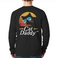 Cat Daddy Vintage 80s Style Cat Retro Sunglasses Distressed Long Sleeve T-Shirt Back Print