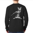 Cat Playing The Clarinet For Cat Lover Cat Mom Cat Dad Long Sleeve T-Shirt Back Print