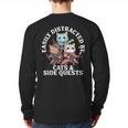 Cats Side Quest Distracted Tabletop Men Women Kids Dad Long Sleeve T-Shirt Back Print