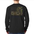 Cheer Dad Camo American Flag Cheerleader Supporter Long Sleeve T-Shirt Back Print