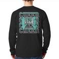 Cheer Dad Daddy Bow Sport Cheerleader Cheerleading Teal Blue Long Sleeve T-Shirt Back Print Cheer Dad Daddy Bow Sport Cheerleader Cheerleading Teal Blue Long Sleeve T-Shirt Back Print