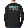 Cheer Dad My Favorite Cheerleader Calls Me Dad Teal Blue Long Sleeve T-Shirt Back Print