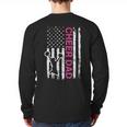 Cheer Dad Flag Pink Cheerleading Long Sleeve T-Shirt Back Print Cheer Dad Flag Pink Cheerleading Long Sleeve T-Shirt Back Print