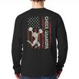 Cheer Grandpa US Flag Dad Patriotic Cheerleader Fathers Day Long Sleeve T-Shirt Back Print