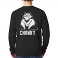 Chonk Fat And Hairy Cat Cats Kittens Dad Graphic Mom Funny Long Sleeve T-Shirt Back Print Chonk Fat And Hairy Cat Cats Kittens Dad Graphic Mom Funny Long Sleeve T-Shirt Back Print