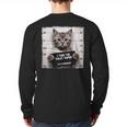 Cute Cat Mugshot Humorous Cat For Cats Lover Cat Mom Cat Dad Long Sleeve T-Shirt Back Print