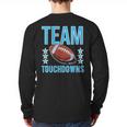 Cute Team Touchdowns Gender Reveal For Mom And Dad Long Sleeve T-Shirt Back Print