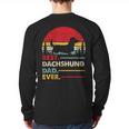 Dachshund Long Haired Best Dad Ever Dog Vintage Retro Long Sleeve T-Shirt Back Print