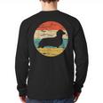 Dachshund Long Haired Dog Vintage Mom Dad Retro Long Sleeve T-Shirt Back Print