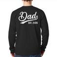 Dad 2026 Father Since 2026 Retro Dad Est 2026 Long Sleeve T-Shirt Back Print
