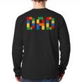Dad Of The Birthday Boy Building Blocks Bricks Builder Long Sleeve T-Shirt Back Print