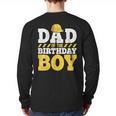 Dad Of The Birthday Boy Construction Birthday Party Hat Men Long Sleeve T-Shirt Back Print