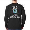 Dad Of The Birthday Boy Donut Theme Party Blue Father Long Sleeve T-Shirt Back Print
