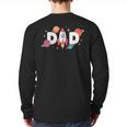 Dad Of The Birthday Boys Space Astronaut 1st Birthday Family Long Sleeve T-Shirt Back Print