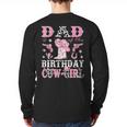 Dad Of The Birthday Cowgirl Pink Disco Rodeo Western Long Sleeve T-Shirt Back Print