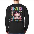 Dad Of The Birthday Girl Axolotl Bday Party Family Long Sleeve T-Shirt Back Print