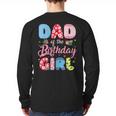 Dad Of The Birthday Girl Family Summer Beach Birthday Party Long Sleeve T-Shirt Back Print