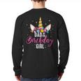 Dad Of The Birthday Girl Father Unicorn Birthday Small Long Sleeve T-Shirt Back Print