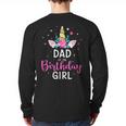 Dad Of The Birthday Girl Matching Family Unicorn Party Long Sleeve T-Shirt Back Print